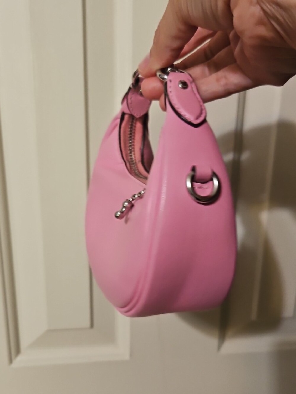 Coach NWOT Jonie Pink Leather Mini Bag with Silver Hardware Crossbody - Picture 4 of 11